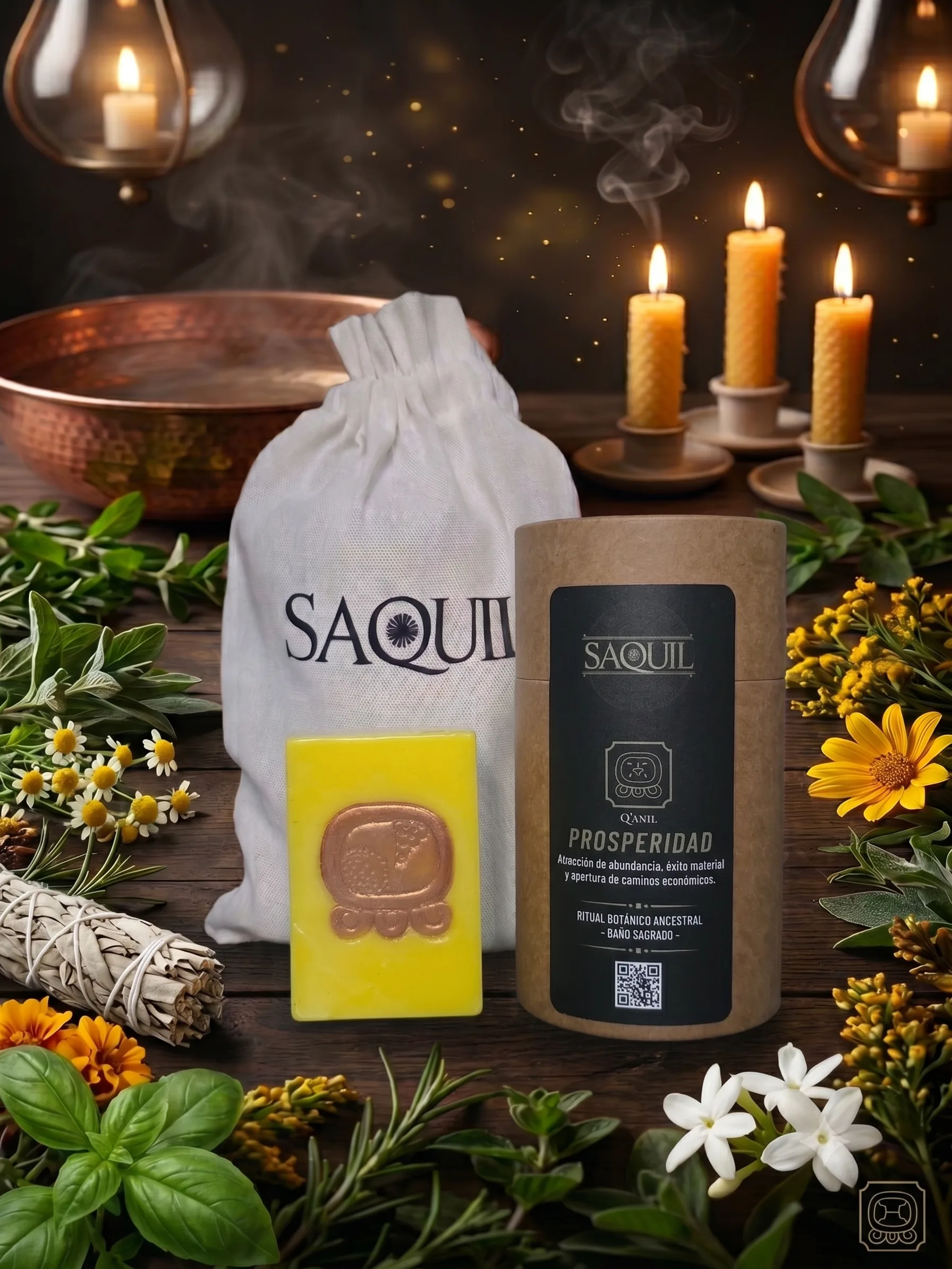 Baño de Prosperidad · Kit Sagrado (Sello de Q'anil)